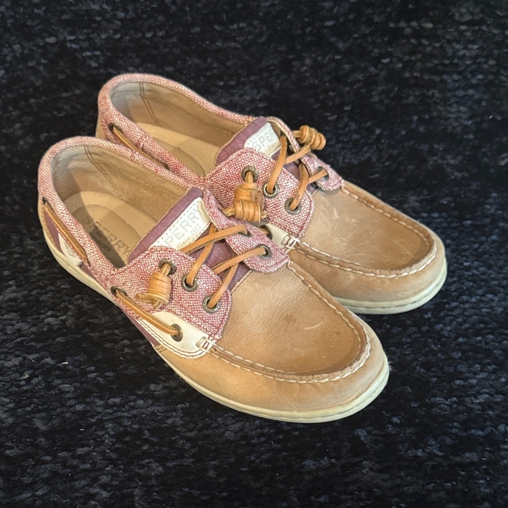 Sperry Women's Pink and Tan Loafers